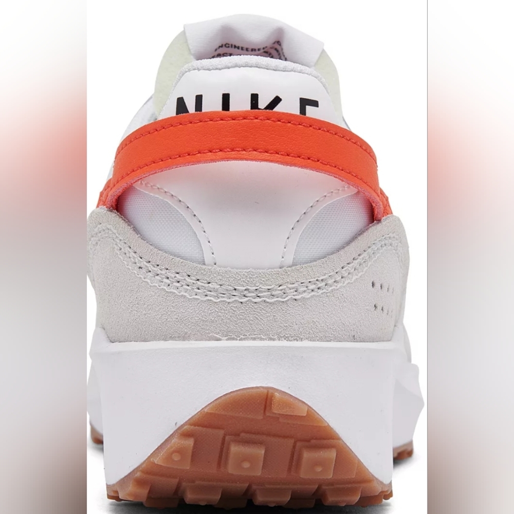 Nike Waffle Debut White Team Orange Leopard Sneakers Size 6.5 Like New - Picture 4 of 9
